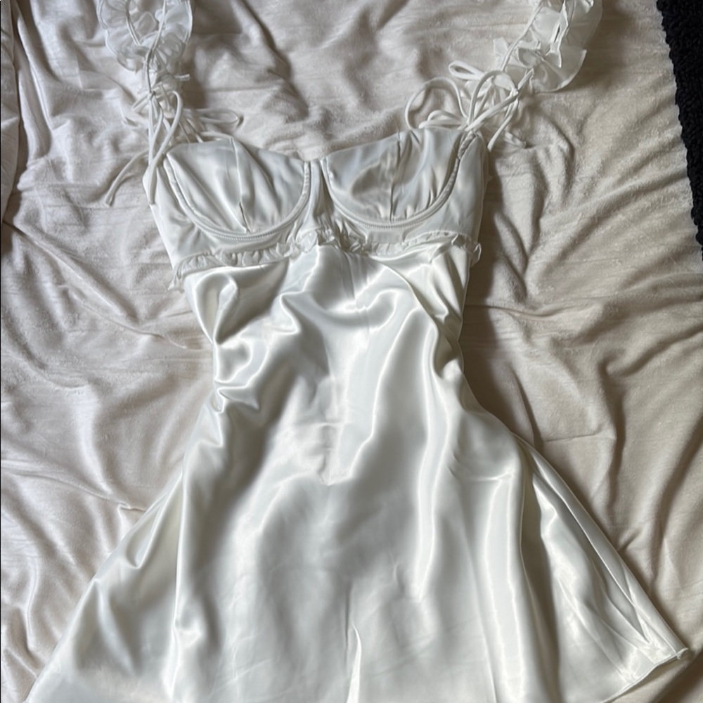 Lucy in the Sky White Satin Chemise